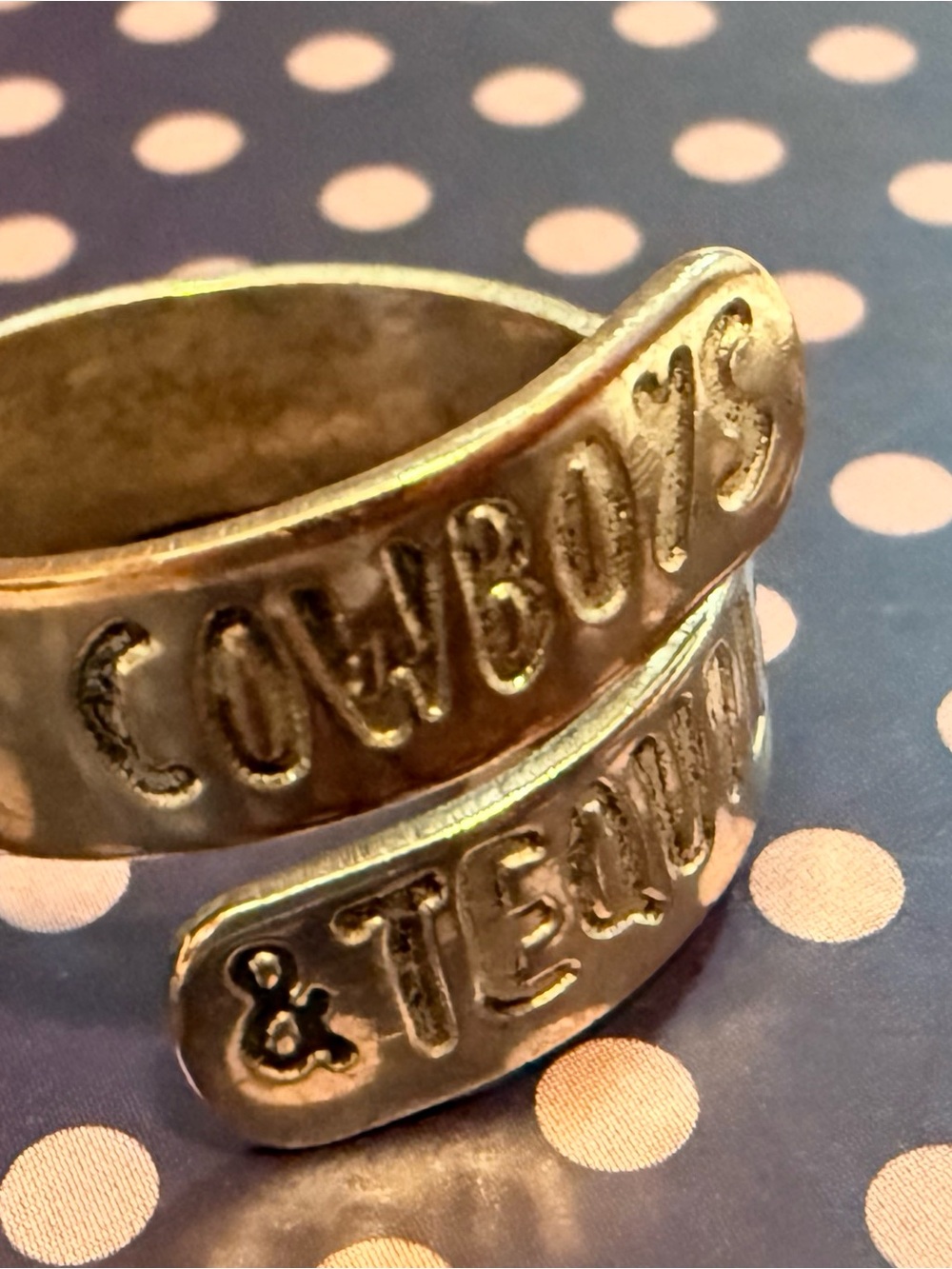 Vintage-Inspired Cowboys & Tequila Silver Wrap Ring